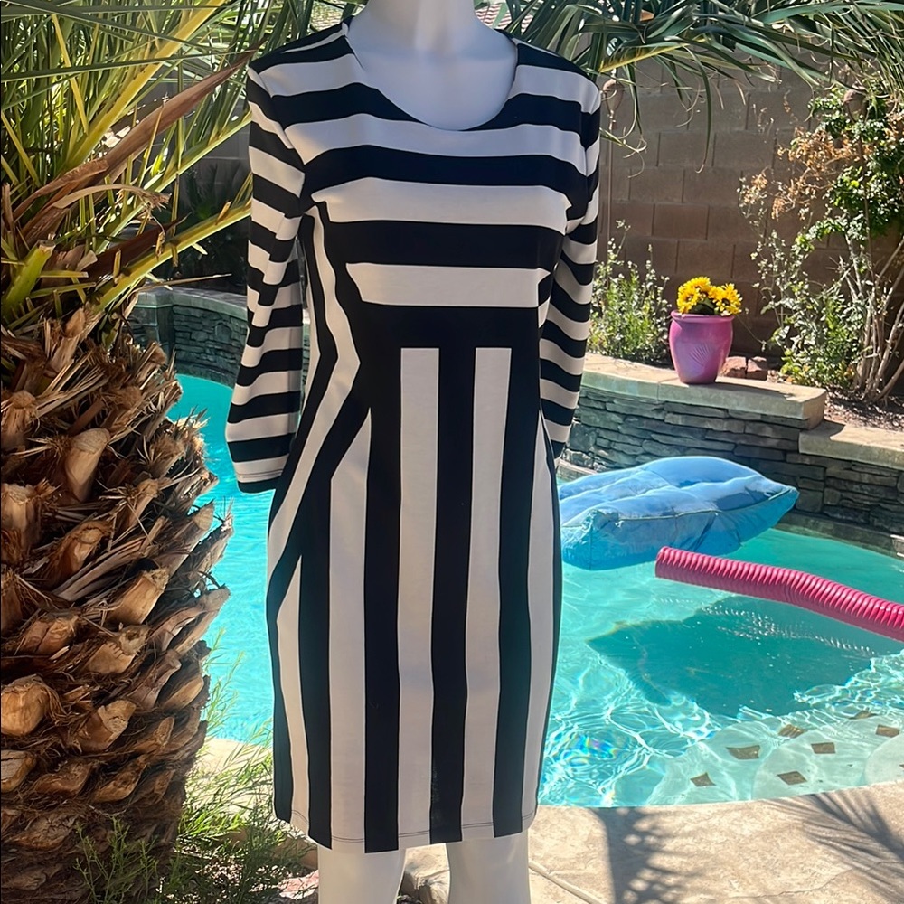 H&M Monochrome Striped Dress